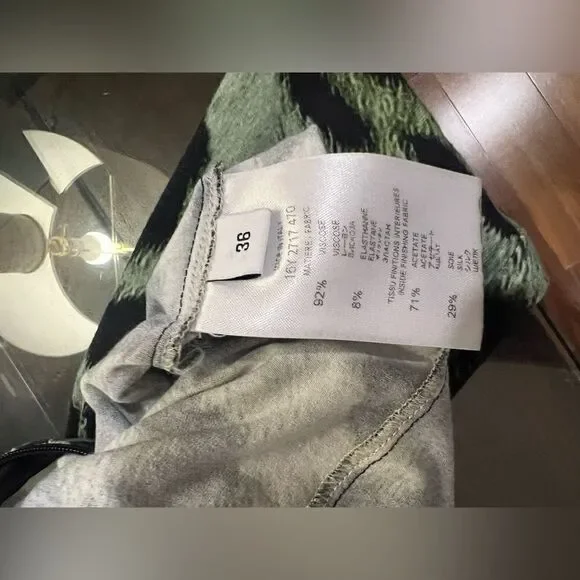 Givenchy green silk blend leopard dress size US4 - Picture 9 of 12